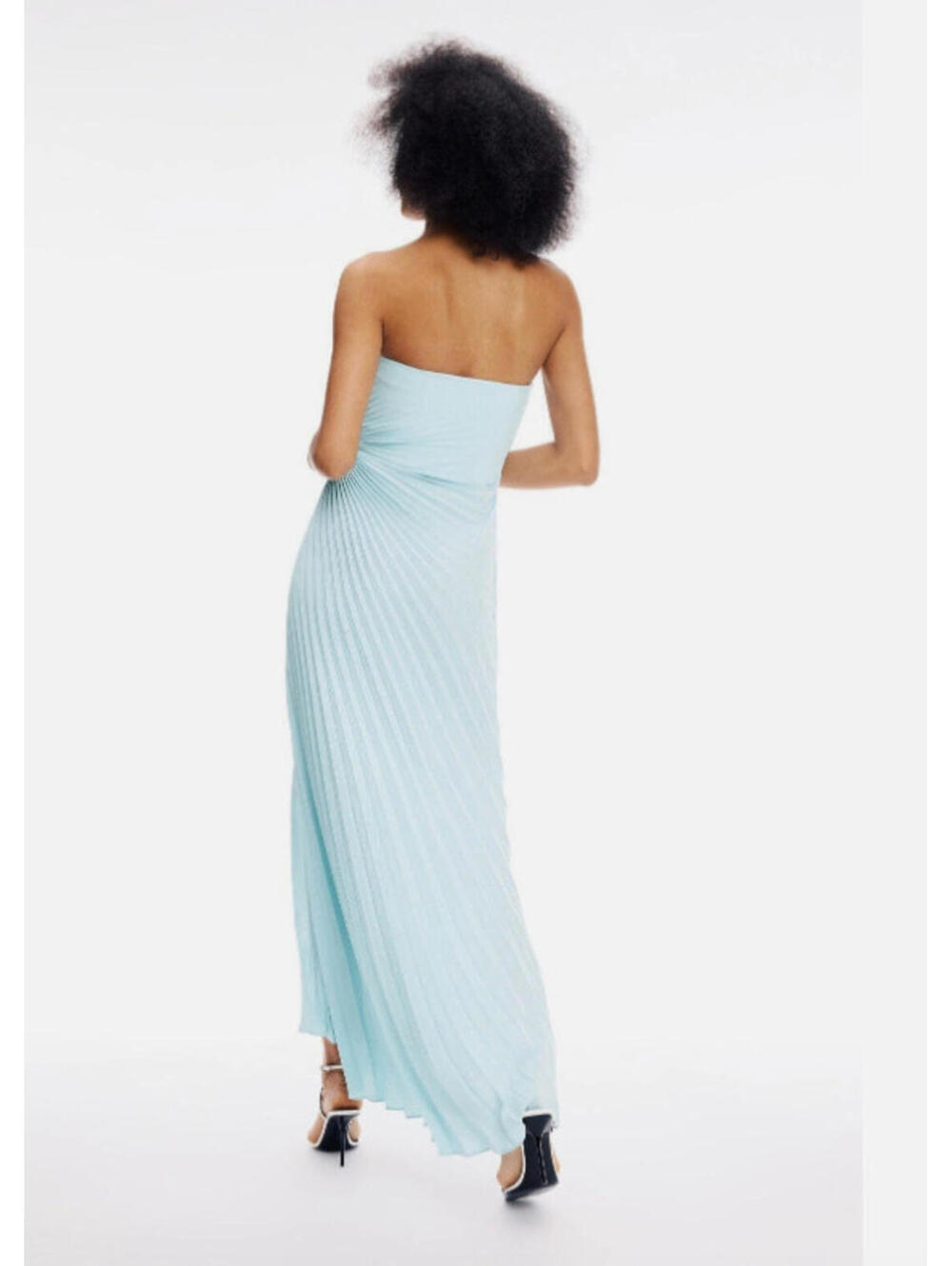 A.L.C. Ice Blue Layla Strapless Gown Pleated Maxi Dress Size 0 $695msrp - Picture 2 of 8